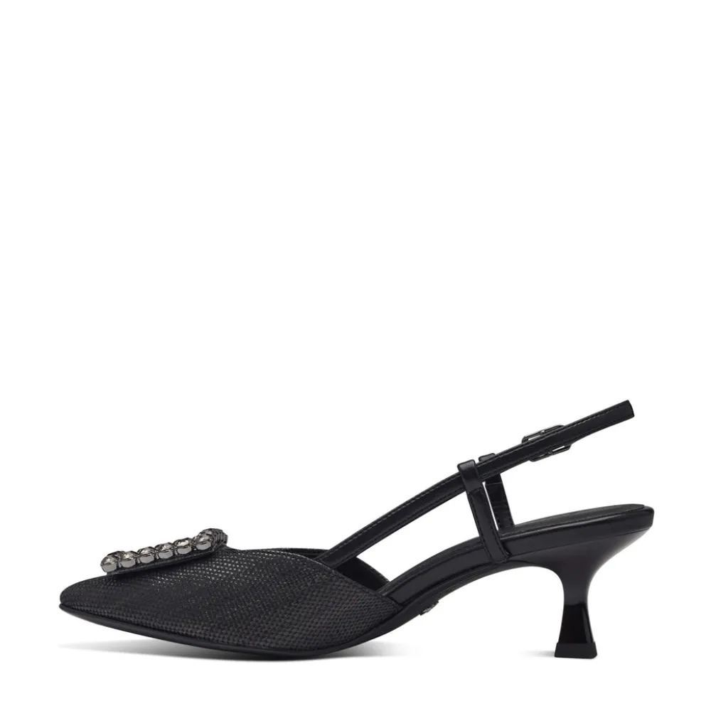 Cinders Shoe Heaven Occasion Shoes*Tamaris Dressy Slingback with Buckle Black