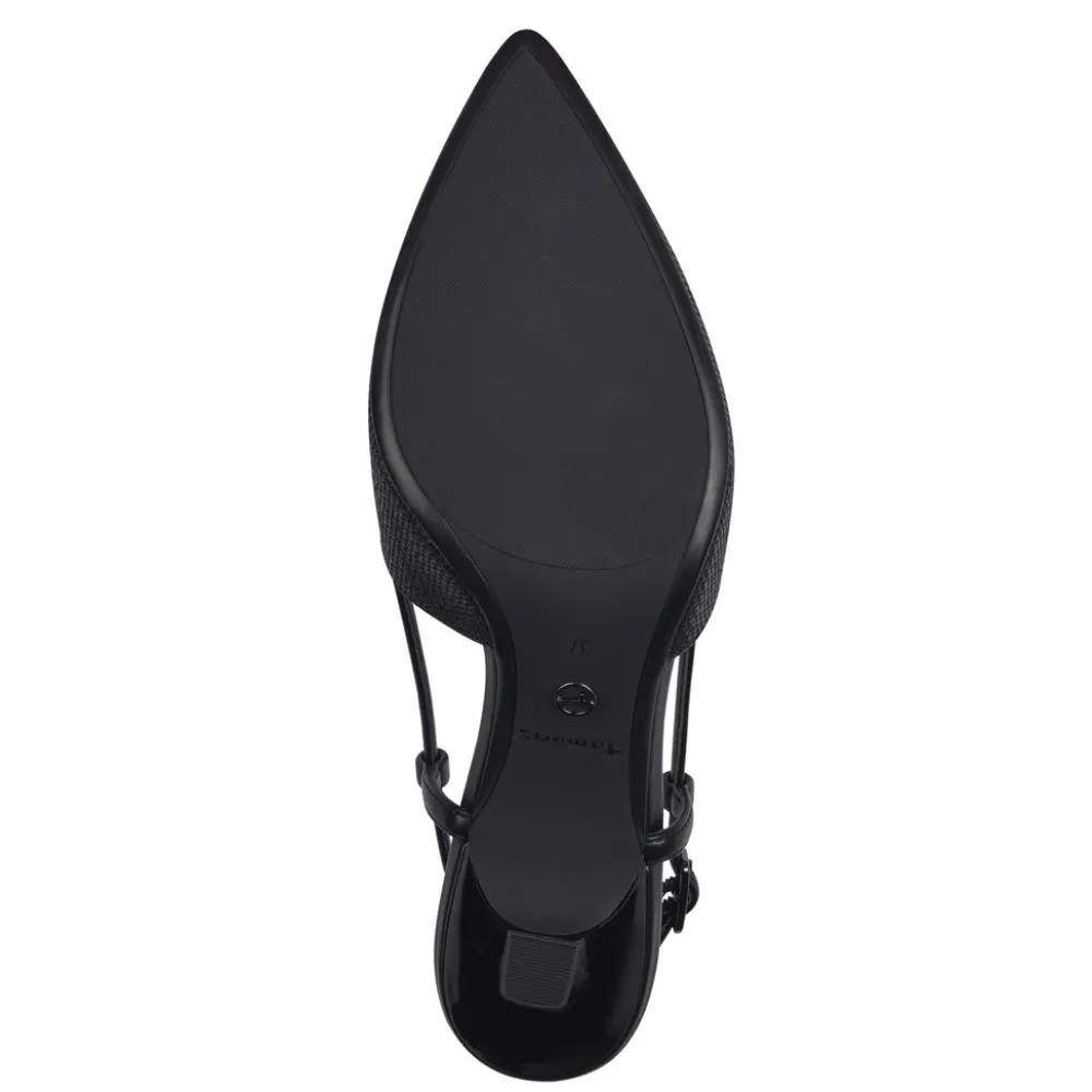 Cinders Shoe Heaven Occasion Shoes*Tamaris Dressy Slingback with Buckle Black