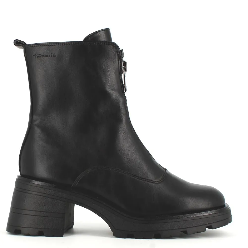 Cinders Shoe Heaven Casual Ankle | Ankle*Tamaris Front Zipper Ankle Boot Black