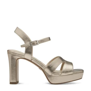 Cinders Shoe Heaven Occasion Shoes*Tamaris High Platform Sandal Gold