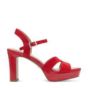 Cinders Shoe Heaven Occasion Shoes*Tamaris High Platform Sandal Red