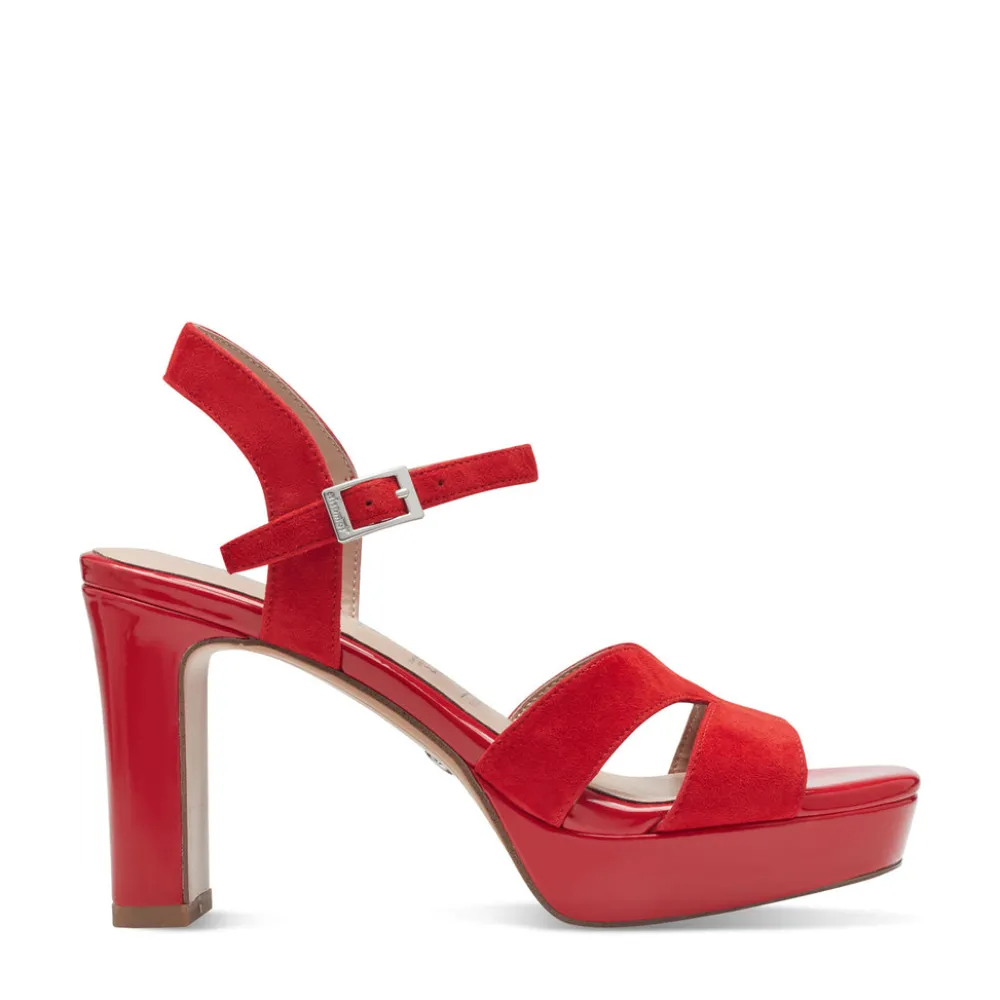 Cinders Shoe Heaven Occasion Shoes*Tamaris High Platform Sandal Red