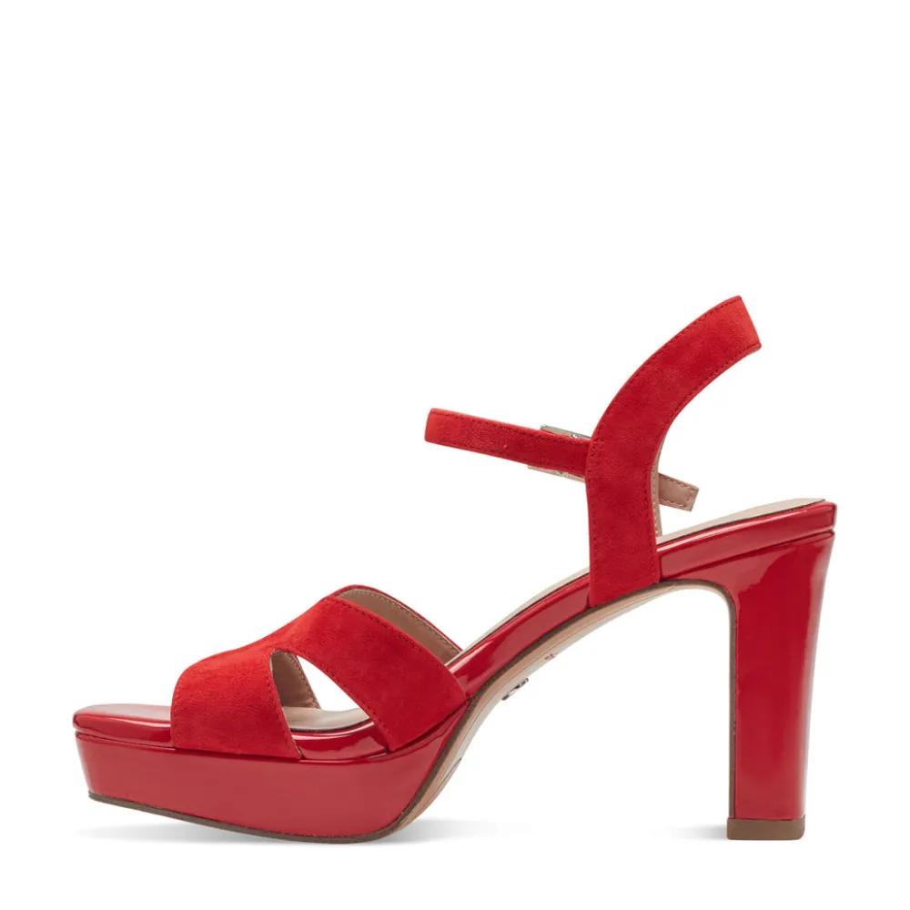 Cinders Shoe Heaven Occasion Shoes*Tamaris High Platform Sandal Red