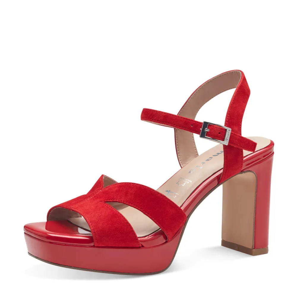 Cinders Shoe Heaven Occasion Shoes*Tamaris High Platform Sandal Red