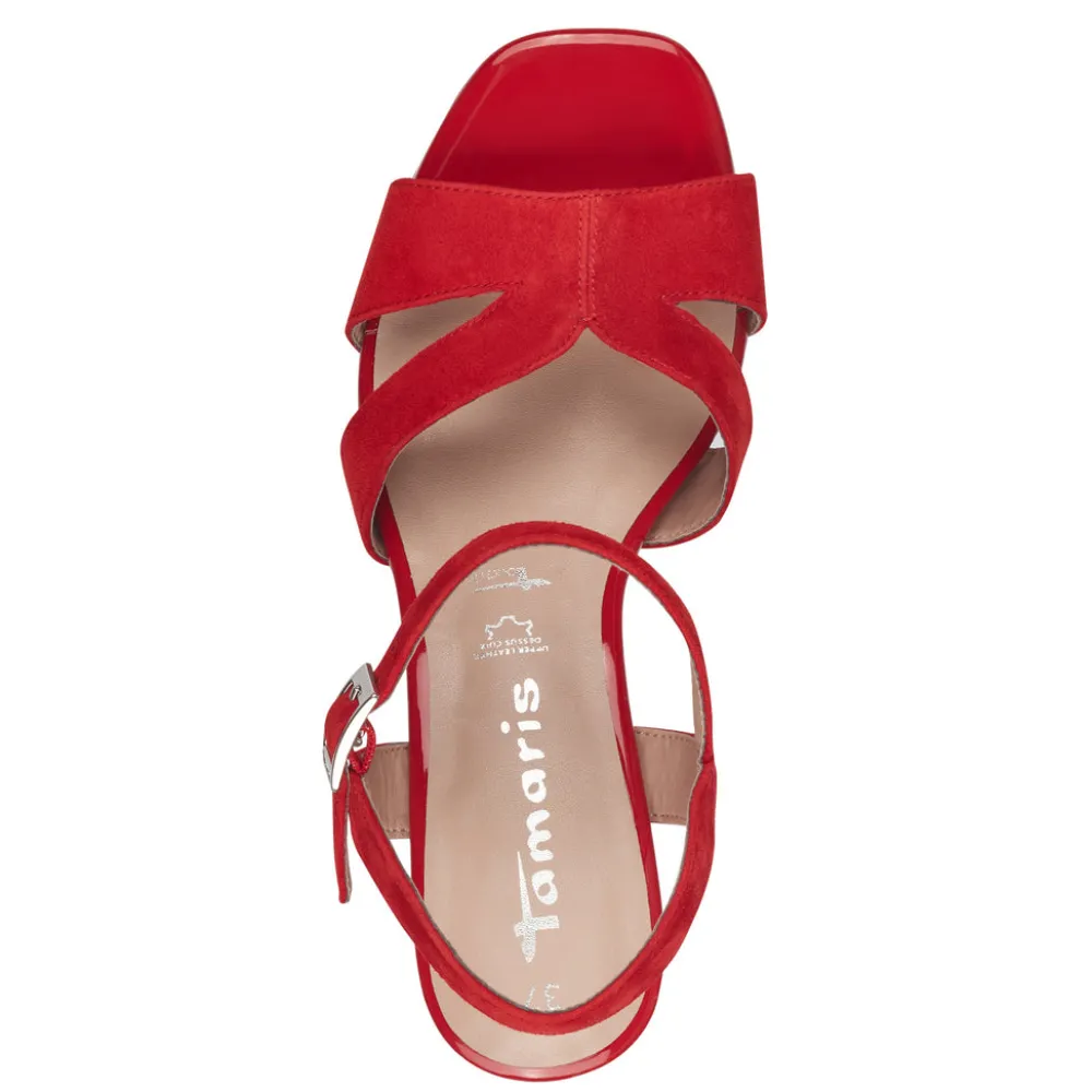 Cinders Shoe Heaven Occasion Shoes*Tamaris High Platform Sandal Red