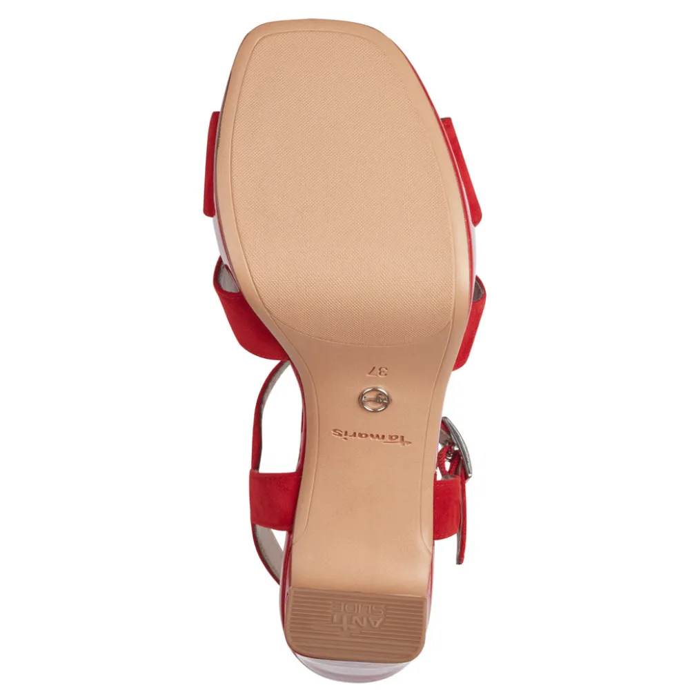 Cinders Shoe Heaven Occasion Shoes*Tamaris High Platform Sandal Red