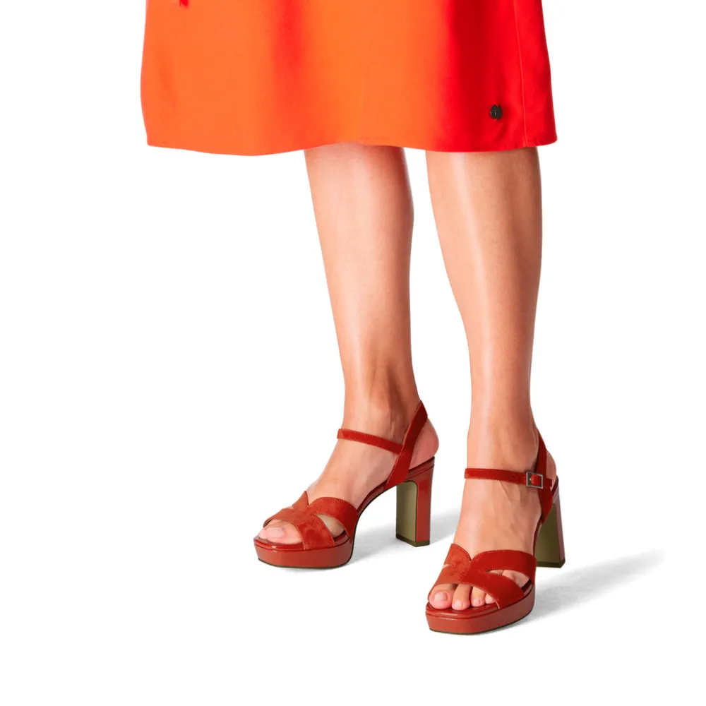 Cinders Shoe Heaven Occasion Shoes*Tamaris High Platform Sandal Red
