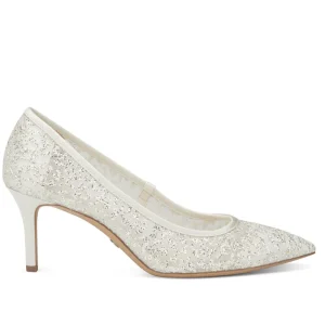 Cinders Shoe Heaven Occasion Shoes*Tamaris Lace Court Shoe Ivory Glam