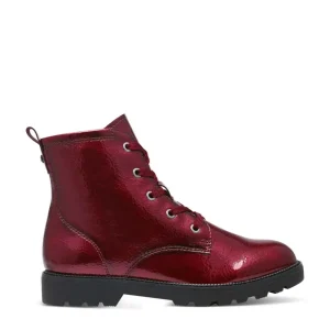 Cinders Shoe Heaven Casual Ankle | Ankle*Tamaris Laced Ankle Boot Patent Bordeaux