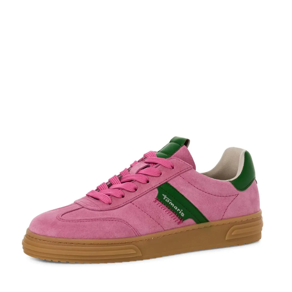 Cinders Shoe Heaven Trainers*Tamaris Laced Suede Trainer Rose