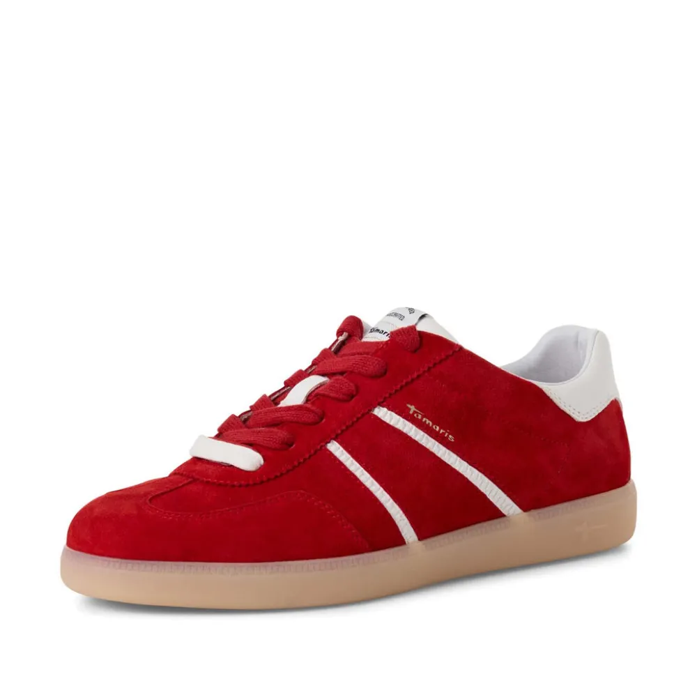 Cinders Shoe Heaven Trainers*Tamaris Laced Trainer Red Comb