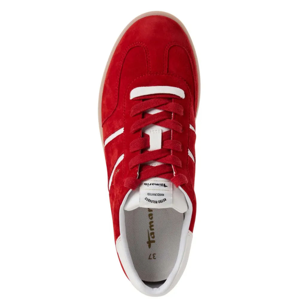 Cinders Shoe Heaven Trainers*Tamaris Laced Trainer Red Comb