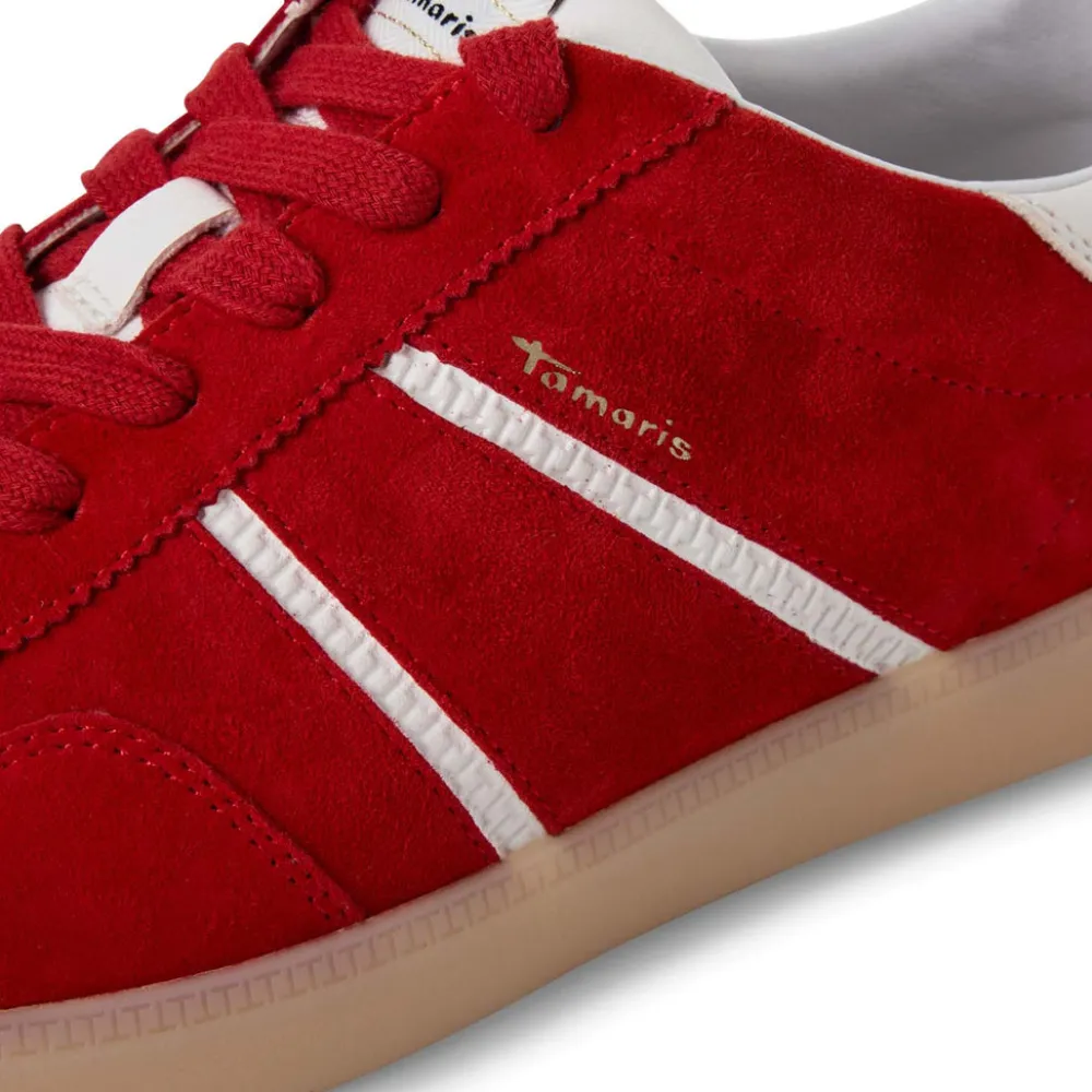 Cinders Shoe Heaven Trainers*Tamaris Laced Trainer Red Comb