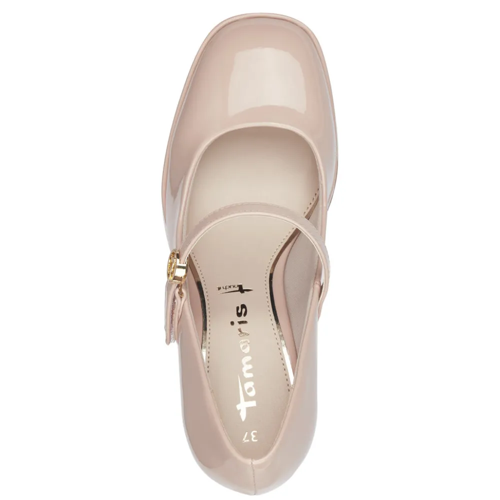 Cinders Shoe Heaven Occasion Shoes | Mid Heel*Tamaris Platform Mary Jane Nude Patent
