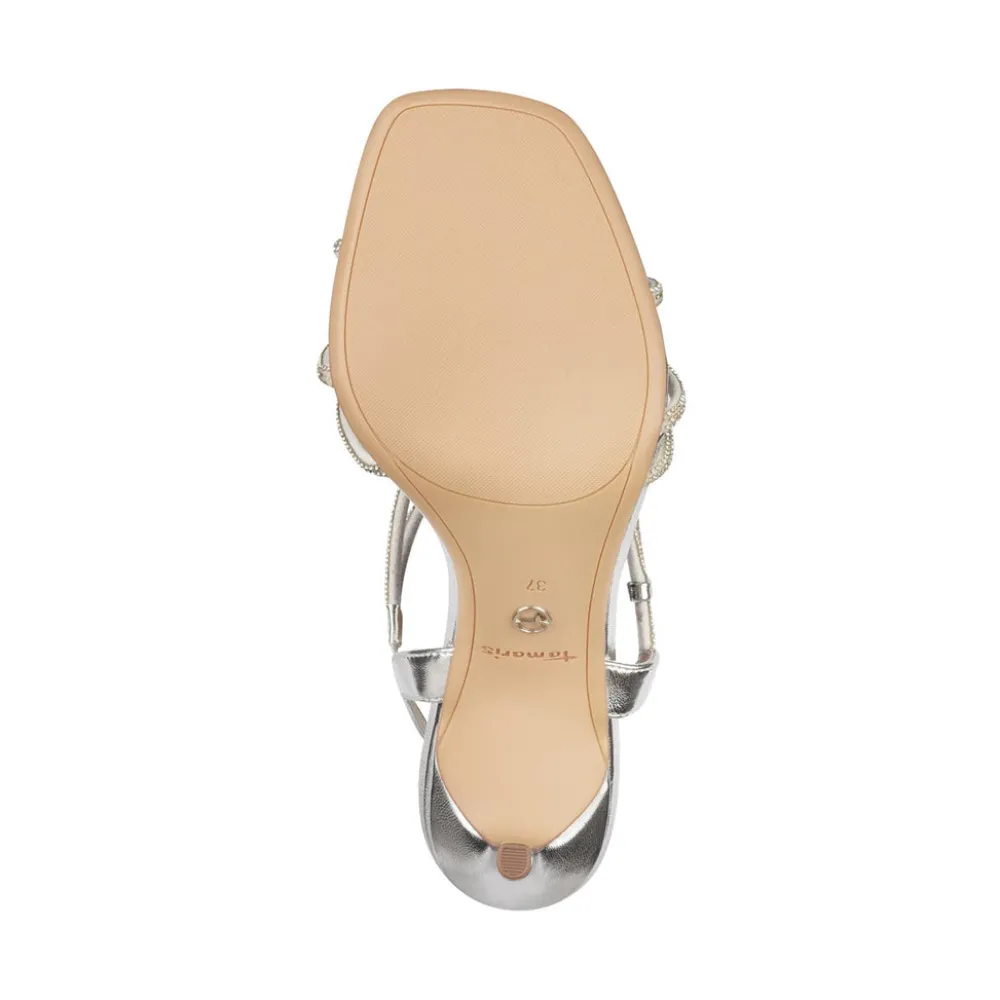 Cinders Shoe Heaven Heeled | Occasion Shoes*Tamaris Strappy High Heel Diamante Sandal Silver