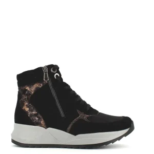 Cinders Shoe Heaven Casual Ankle | Trainers*Waldlaufer Bailey High Top Trainer Black/Bronze
