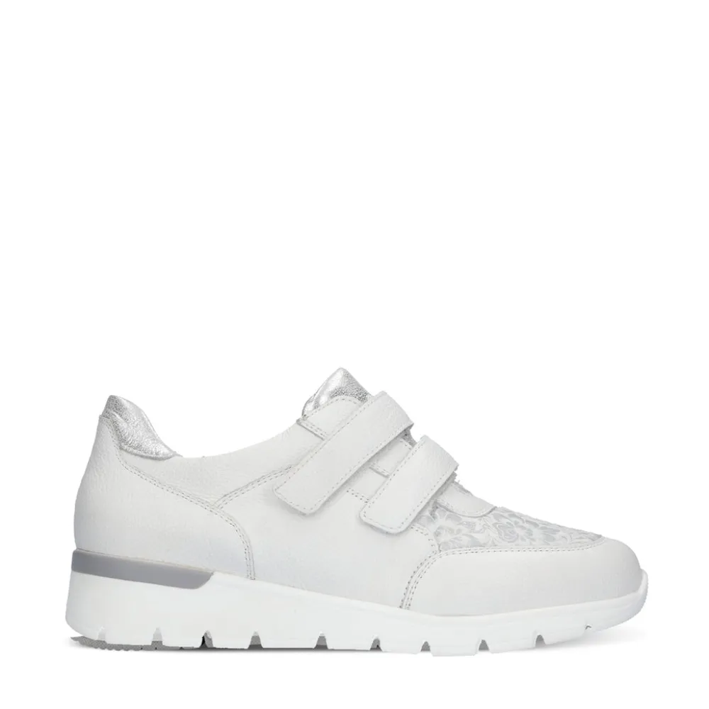 Cinders Shoe Heaven Trainers*Waldlaufer Ramona Velcro Trainer White Silver