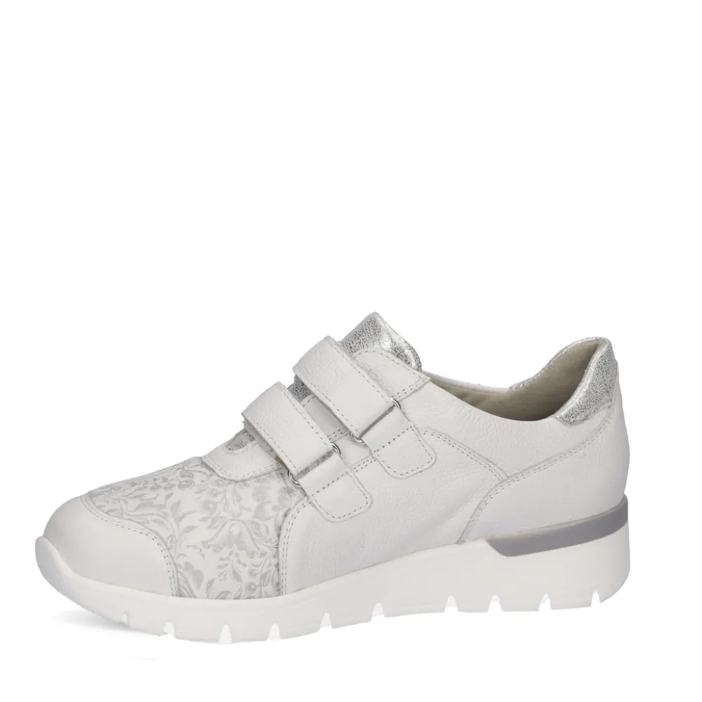 Cinders Shoe Heaven Trainers*Waldlaufer Ramona Velcro Trainer White Silver