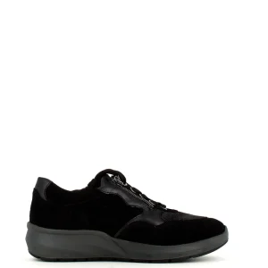 Cinders Shoe Heaven Wedge*Waldlaufer Tonia Laced Trainer Black/Pewter